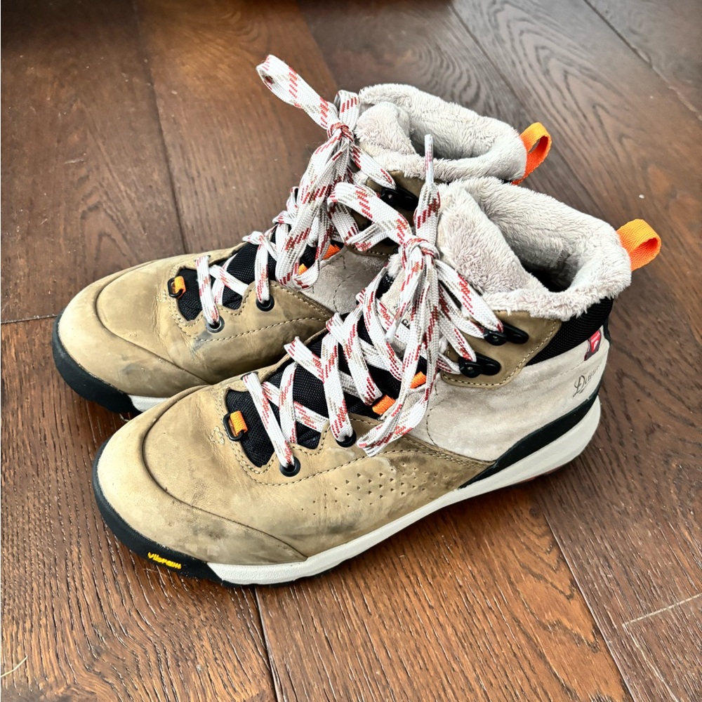 Danner Tan and Black Boots with Red Details